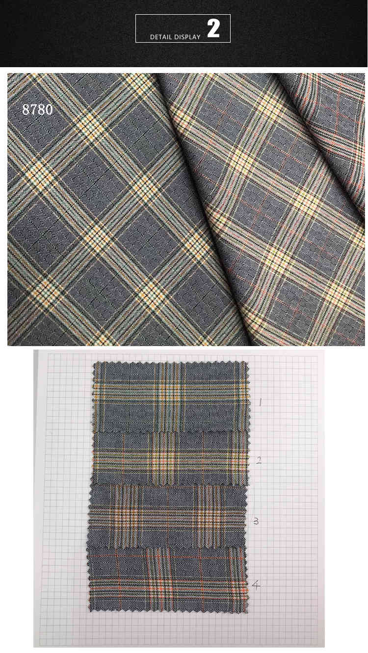 Stretch Polyester Rayon Yarn Dyed Gingham TR Check Fabrics Twill Plaid