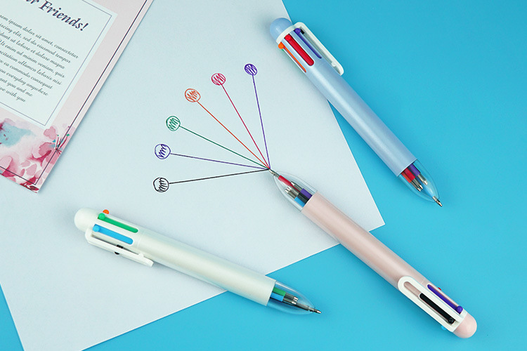Multi-color Ballpoint Pen with Heat Sensitive Erasable Ink 6 Colors Writing Width 0.7mm
