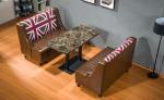 England Commercial Booth Seating Leather Modern Restaurant Banquette Seating