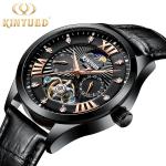 Fashion brand KINYUED mens watch tourbillon movement moon phase mechanical