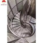 ODM/OEM 18mm Thickness European Design White Grey Grains Marble Carved Stair