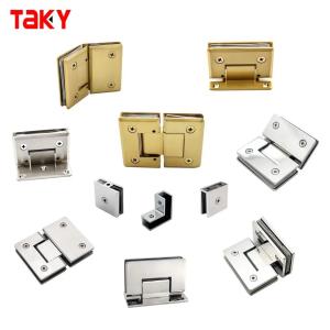 Wholesale Secure Door Closure 8-12MM Glass Brushed Gold Shower Frameless Glass Door Pivot Hinge from china suppliers