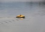 Yellow rc fishing bait boat remote frequency 2.4G two engines Structure DEVC-303