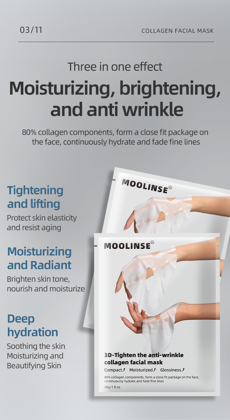 Beauty Bio-Collagen Real Deep Facial Mask Anti Wrinkle Lifting Anti-Aging Collagen Night Wrapping Mask for Skin Care