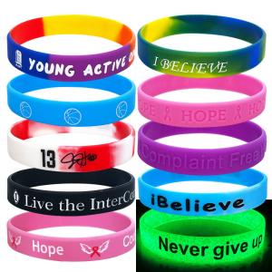 Wholesale Segmented Style Printed Silicone Wristbands 25cm Length from china suppliers