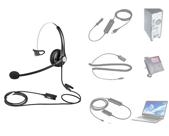 A Series Lightweight Wired Call Center Headset With Mic