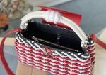 Rattan Weaving Handmade Crossbody Bag , Red Handmade Rattan Bag