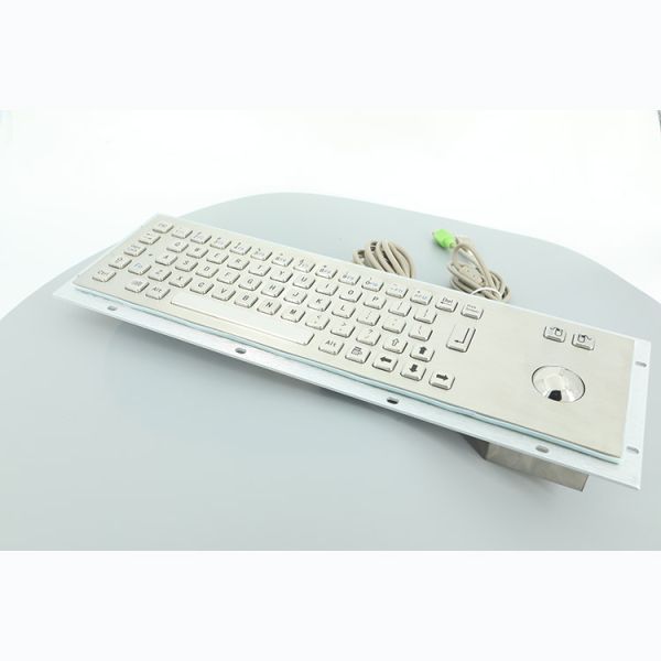 English Metal Keyboard With Trackball Dustproof 304 Stainless Steel