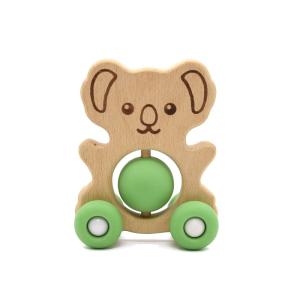 Wholesale Educational Organic Beech pantone Color Baby Rattle Set Animal Shape from china suppliers