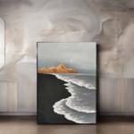 Hand Painted Modern Wall Art 3d Sea Wave Texture Sand Beach Abstract Relief