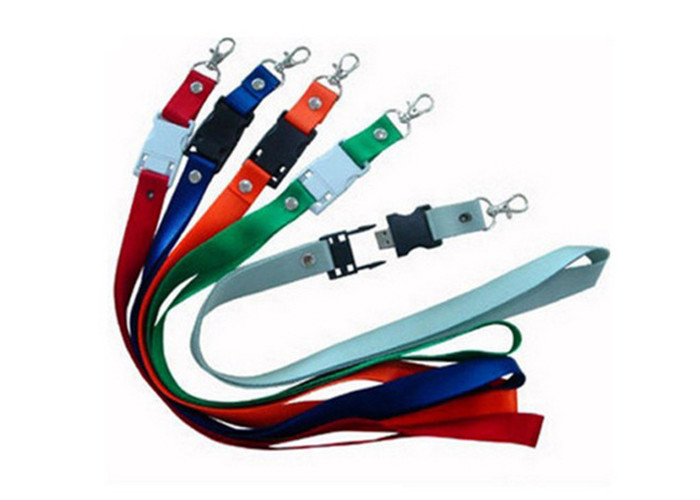 Customized Logo Red Neck Strap Usb Flash Drive , Necklace Usb Stick Gift Box Packed