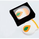 OEM Single Boat Shape Synthetic Makeup Brush White / Orange Foundation Brush