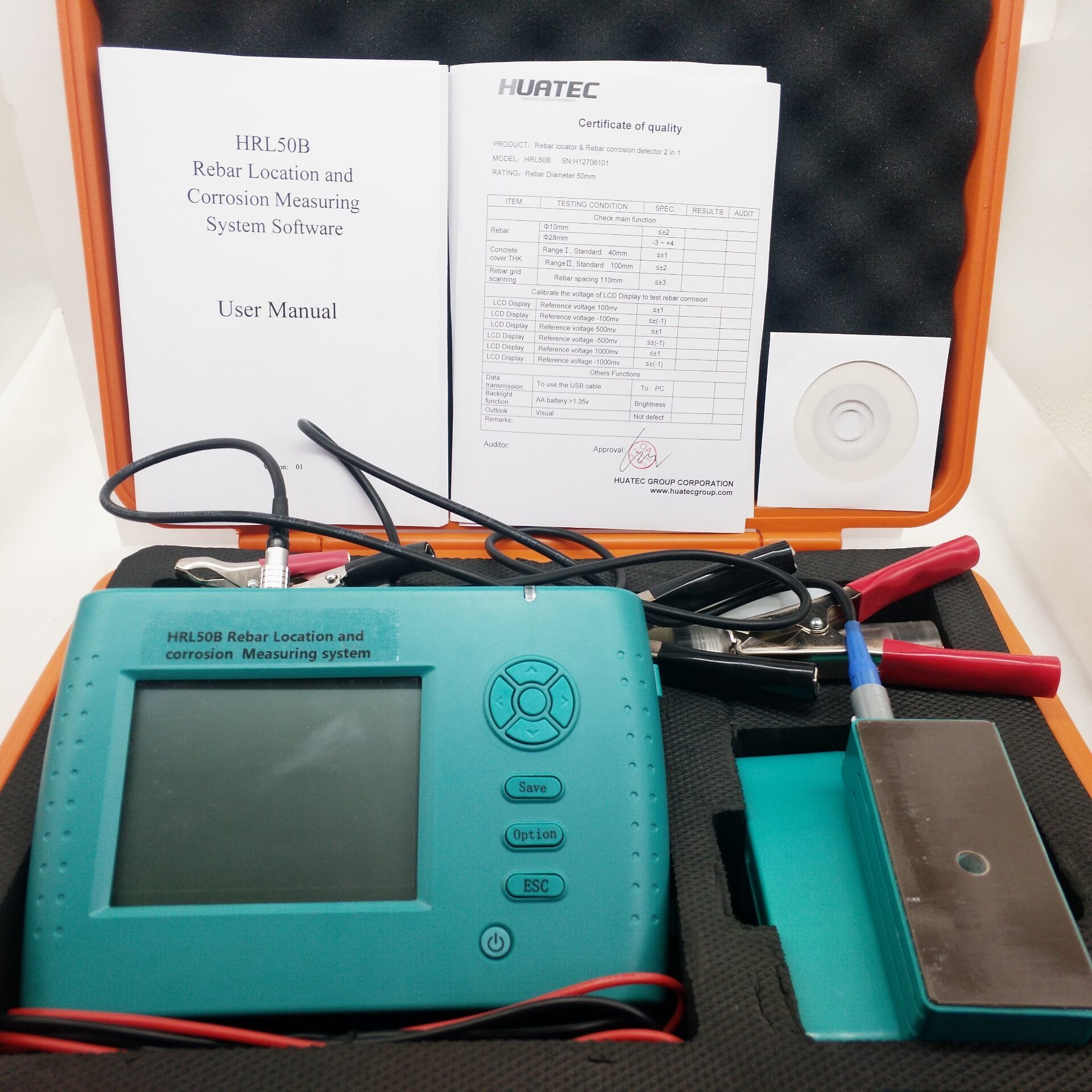 HRL50B Ndt Equipment Rebar Diameter Corrosion Locator Concrete Thickness Test