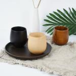 Big Belly Retro Tea Cups 250ml Large Capacity Wood Grain Coffee Cup