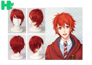 Wholesale Charming Wigs Synthetic Hair Short Wavy Red Synthetic Cosplay Wigs Costume Party Wigs Cap from china suppliers