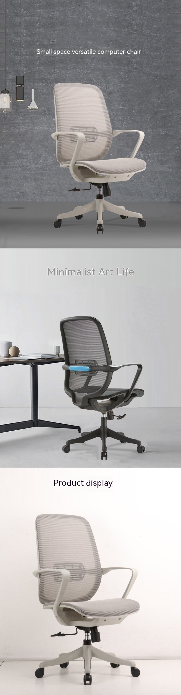 Adjustable Ergonomic Mesh Executive Office Chair with Swivel Wheels and Lumbar Support