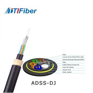 Wholesale Lightweight Fiber Optic Network Cable 24 48 Core ADSS Outdoor Aerial Low Friction Sheath from china suppliers