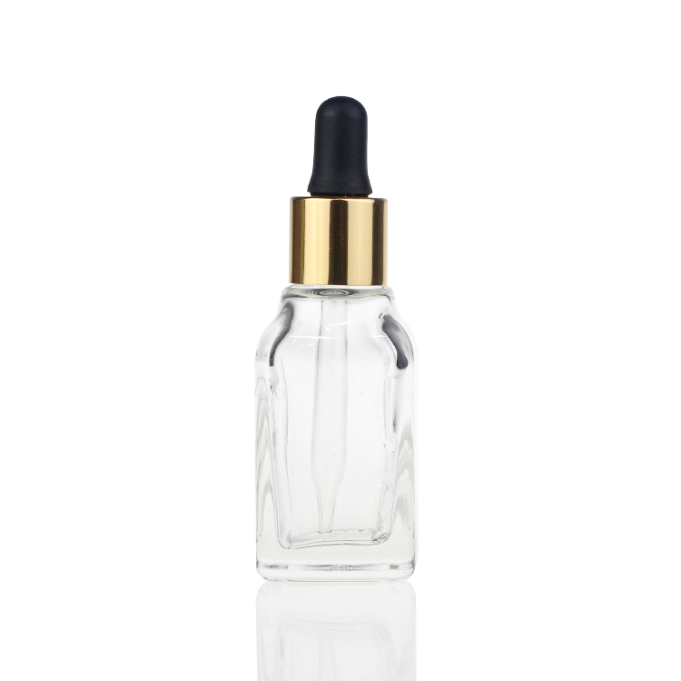 Clear 35ml Luxury Glass Dropper Bottles Cosmetic Packaging For Serum