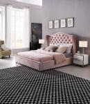 Modern Upholstered Fabric Box Design Wooden Bed