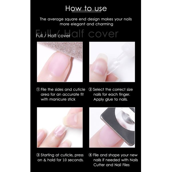 French Style Pure Only 500pcs Clear/nature Practice Display Thin Round Shape Nail Tips for Professional