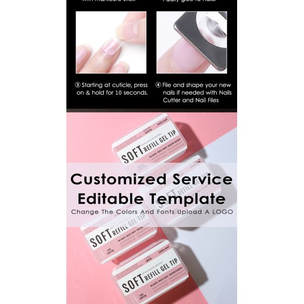 Clear Acrylic Soft Gel Nail Extension Tips Natural Replacement Refill Packs for Nails Professional Equipment