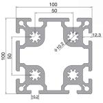 100 Series 8.2mm Extruded Aluminium T Slot Profile For Building Blocks