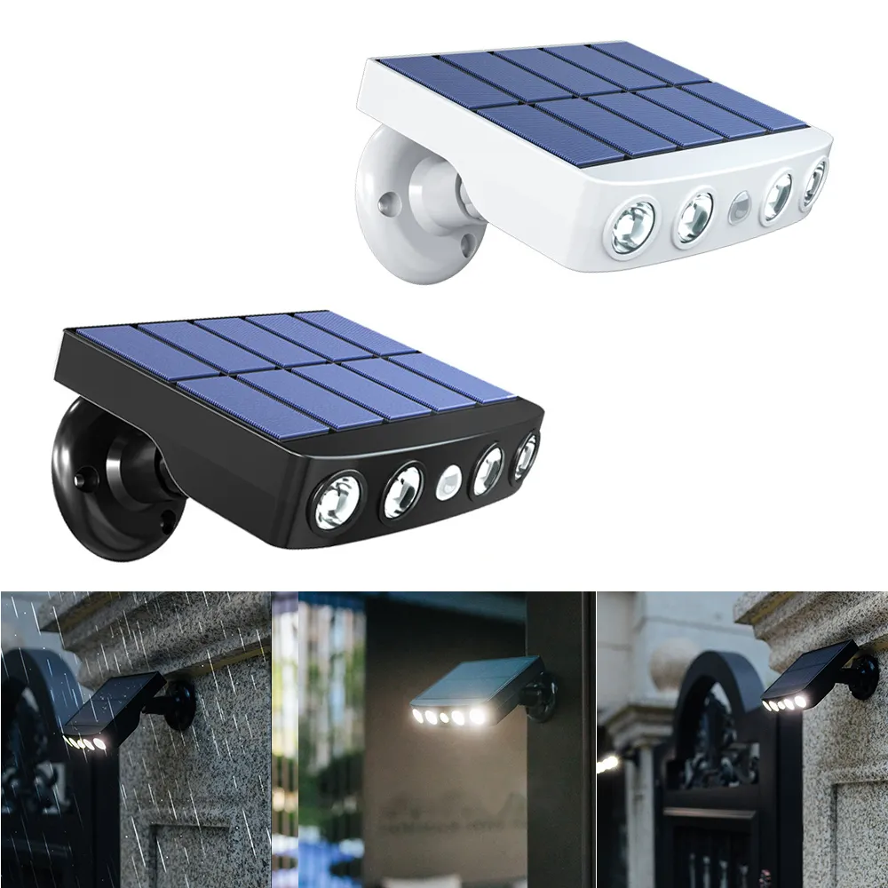 360° Multi-Directional Adjustment, Solar-Powered Wall-Mounted Spotlight, Garden Security Surveillance Lighting