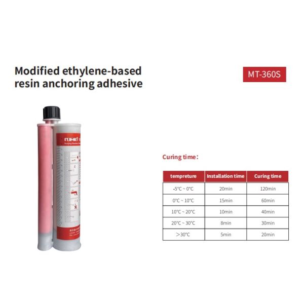 Fast Cured MT-360S Epoxy Resin For Modified Ethylene-Based Chemical Anchor Fixing