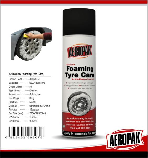 Anti Fading Car Care Products Foaming Wheel And Tire Cleaner Dissolves Dirt /