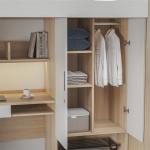Bedroom Furniture Metal Bunk Bed With Desk Wooden Post Support customization