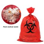 Heavy Duty Orange Biohazard Plastic Bags Medical Trash Bin Liner