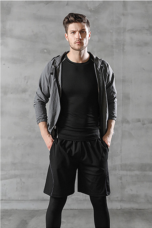 Cotton Polyester Training Fitness Gym Cloth Suit Men Running Wear
