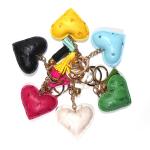 Metal Red 5.5x4cm Personalised Leather Heart Keyring Handmade