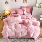 Modern Pink Princess Duvet Cover Sets for Autumn Winter Custom Christmas Gifts