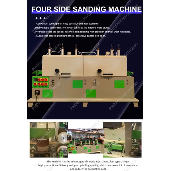 Solid wood furniture polishing made Effortless with Four side sanding machine PMS8130