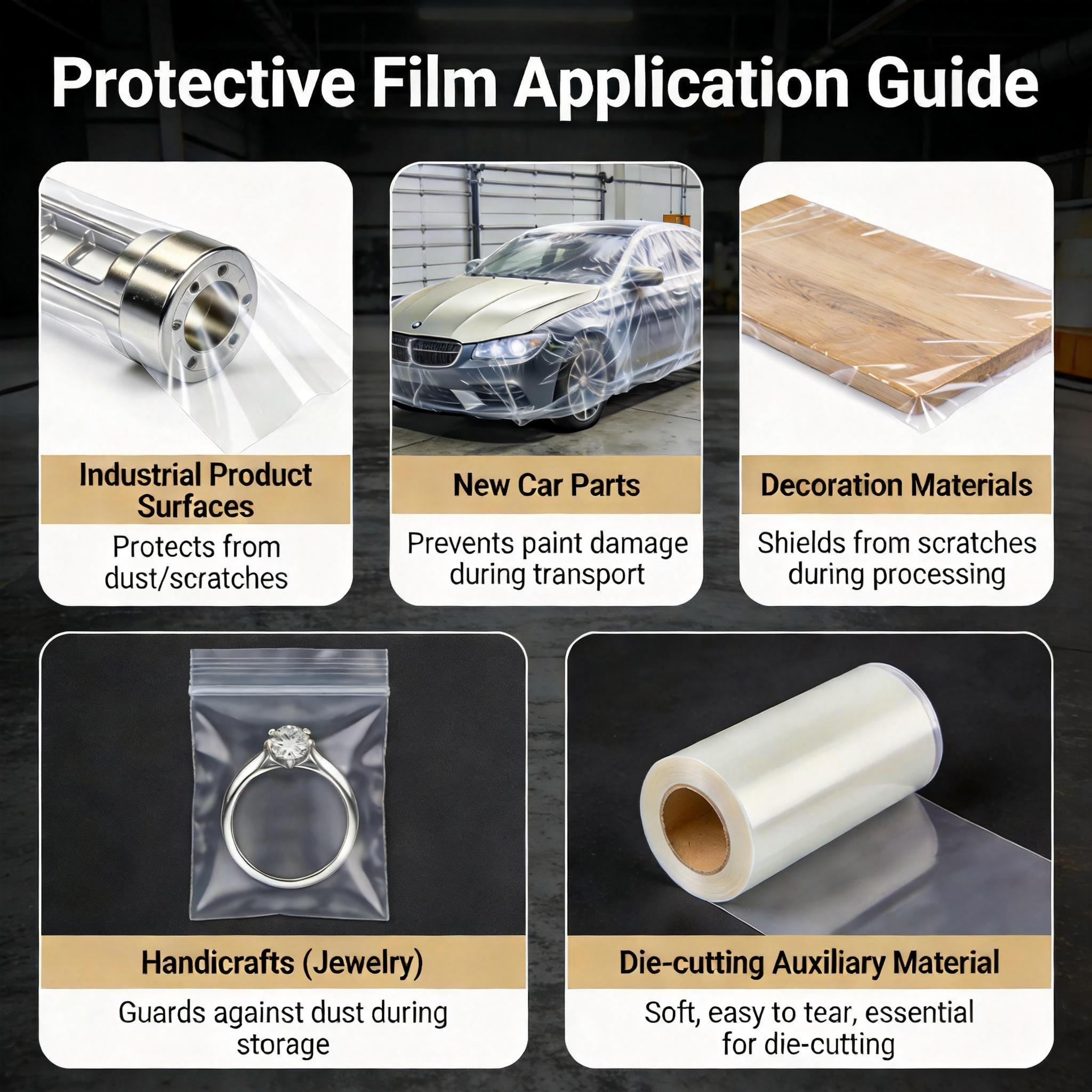 Scratch Resistant Soft Translucent Blow Molding Car Interior Temporary Protection PE Adhesive Automotive Carpet Protective Film