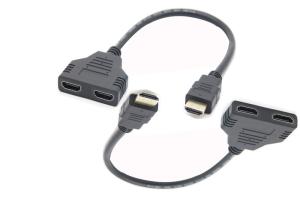 Wholesale Injection Black 300mm 2 To 1 HDMI Adapter Cable from china suppliers