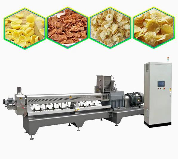 Corn Flakes Breakfast Snack Production Line equiped with Packing Machine