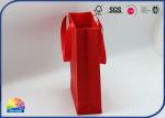 Red Color Luxury Paper Gift Bag Matte Lamination Gold Hot Stamping With Handle