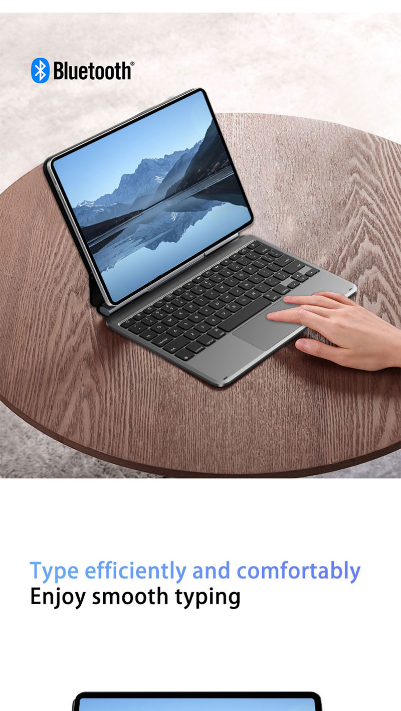 Smart Folio Magnetic Keyboard with Multi-Touch Trackpad Wireless Bluetooth Floating Stand for iPad Air 13 Pro 12.9 Inch