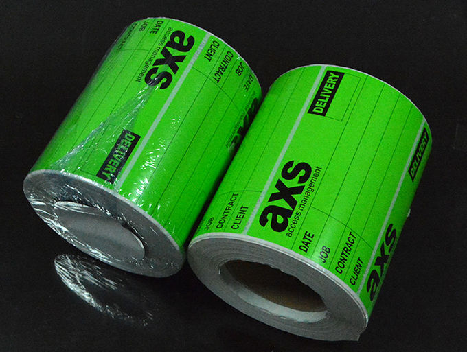 Printing printable writable green flourescent adhesive paper logistics following label roll