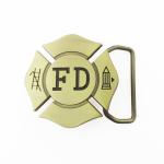 Debossed Texts Back Antique Bronze Belt Buckle Die Casting Fire Department Logo