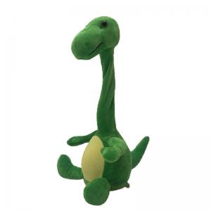 Wholesale 35cm Green Dinosaur Plush Toy Recording & Speaking While Twisting Neck from china suppliers