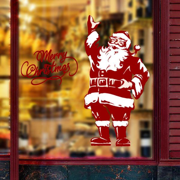 Multi Size Santa Claus Stat Holiday PVC Wall Sticker Home Decoration Eco -
