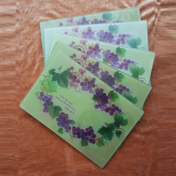 Toughened Kitchen Placemat Custom Vegetable Rectangular for Round Glass Dining Table