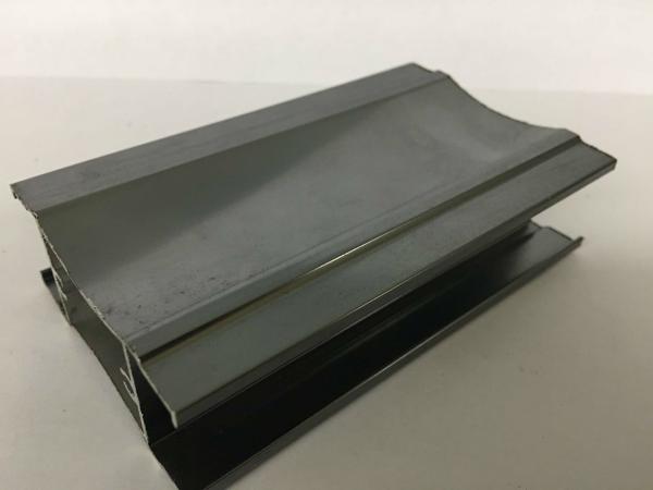 Electrolytic Extruded Aluminum Profiles For Window / Door Black Matte Flat