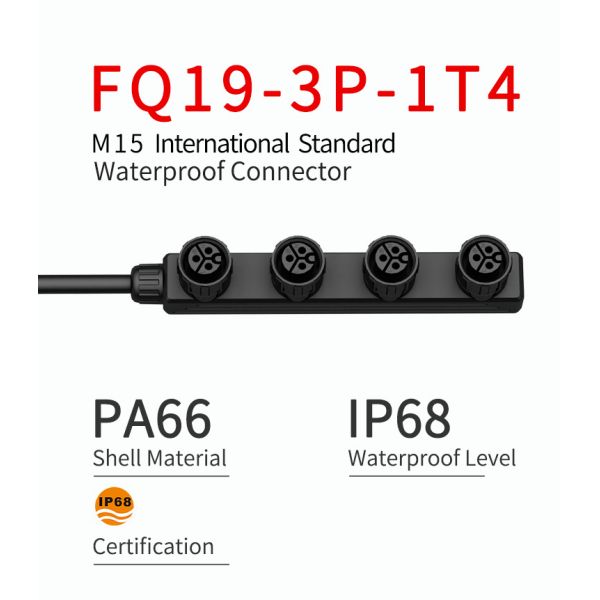 TUV Certification M15 Ip68 3 Pin Connector