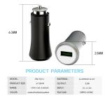 3.6A 18W FAST USB CAR CHARGER with Monitoring Aluminum Alloy Multi colors for