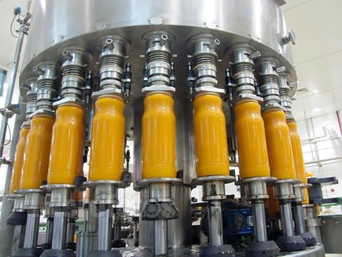 Bottled Orange Juice Filling Machine With 32 Hot Filling Heads And Screw Cap