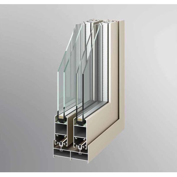 Two Three Track Narrow Sliding Window European Style Double Tempered Glazing